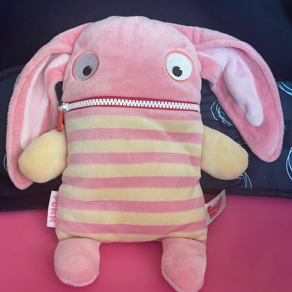 COPY - Schmidt Worry Eater Pomm Plush Pink Rabbit 11" Sorgen Fresser 2014 Gerd …